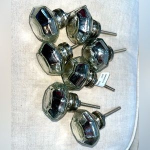 Anthropologie Pewter Mercury Glass Knob Knobs Drawer Dresser Drawers